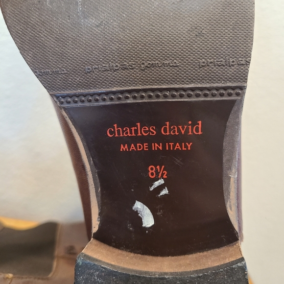Charles David Brown Leather Chelsea Boots - Picture 9 of 9
